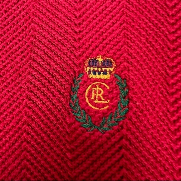 Chaps Ralph Lauren Men’s Pullover Sweater Sz Medium Color Red Stretch Chunky - Picture 10 of 10